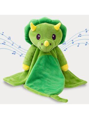 Cozy Plush Dinosaur Baby Sleep Soother | White Noise Lullaby & Pacifier Clip